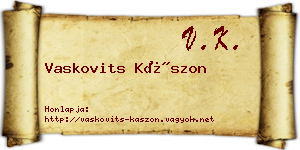Vaskovits Kászon névjegykártya